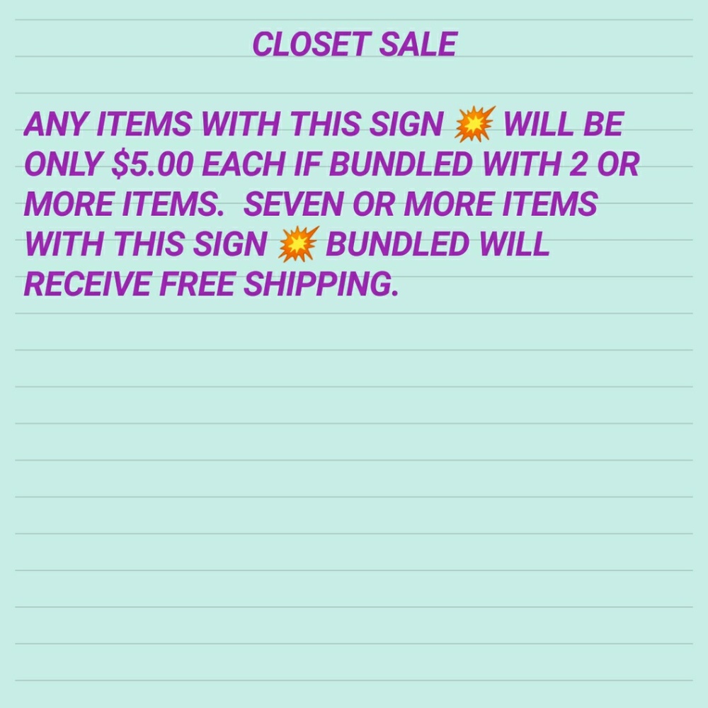 CLOSET SALE